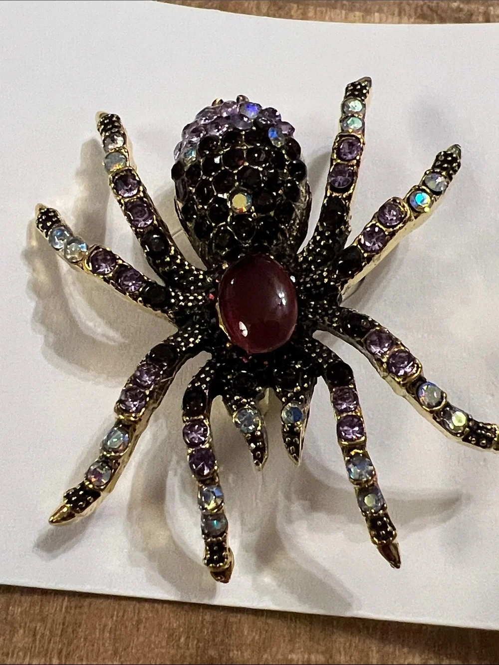 3/$18 Purple Crystal Spider Brooch - Women Jewelry Lot 6061